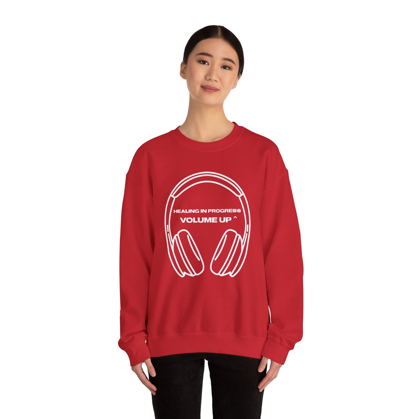 Healing in Progress Sweatshirt - 'Volume Up' Headphones Crewneck