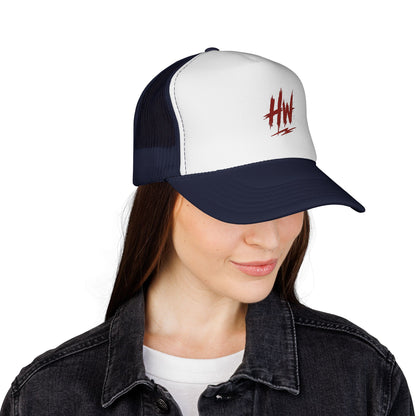 Trucker Cap — Red 'HW' Logo Mesh Hat