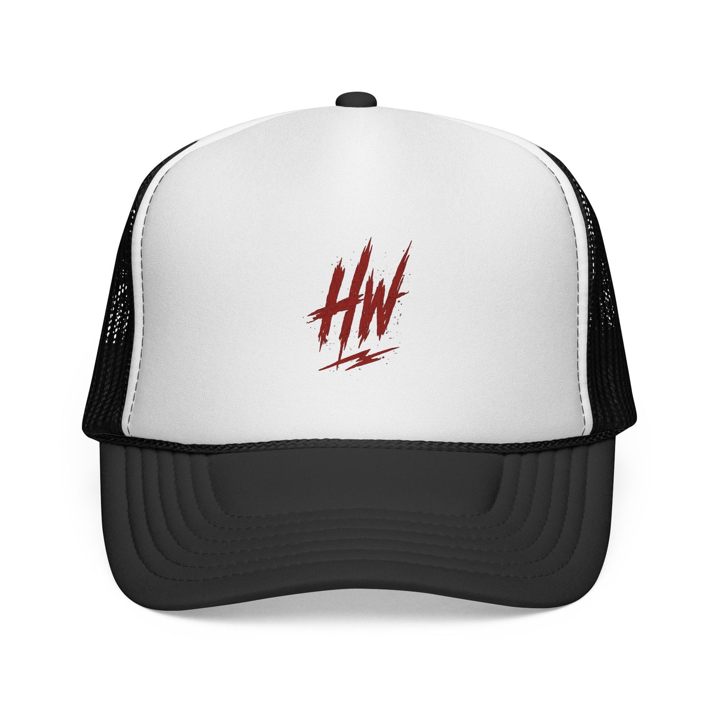 Trucker Cap — Red 'HW' Logo Mesh Hat