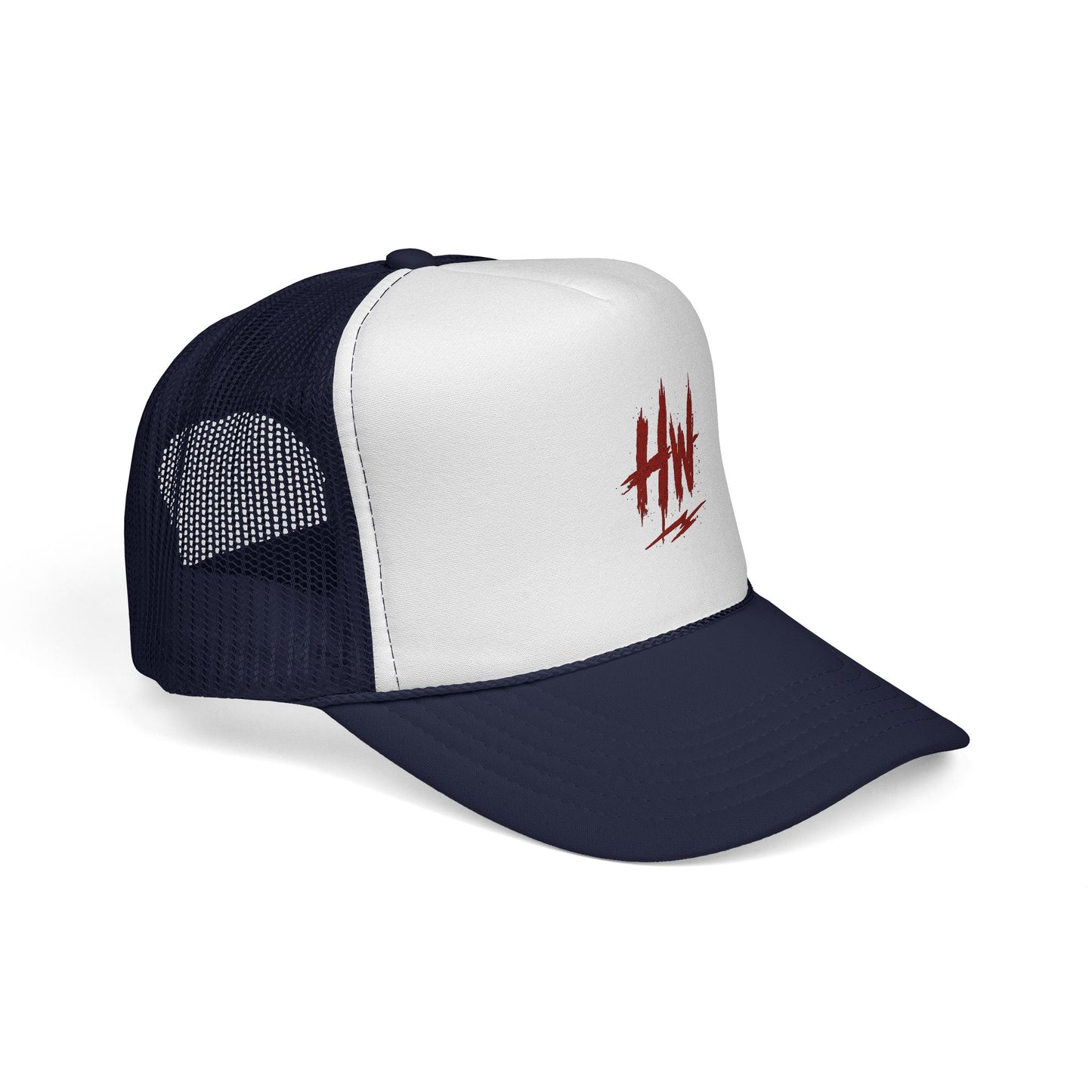 Trucker Cap — Red 'HW' Logo Mesh Hat