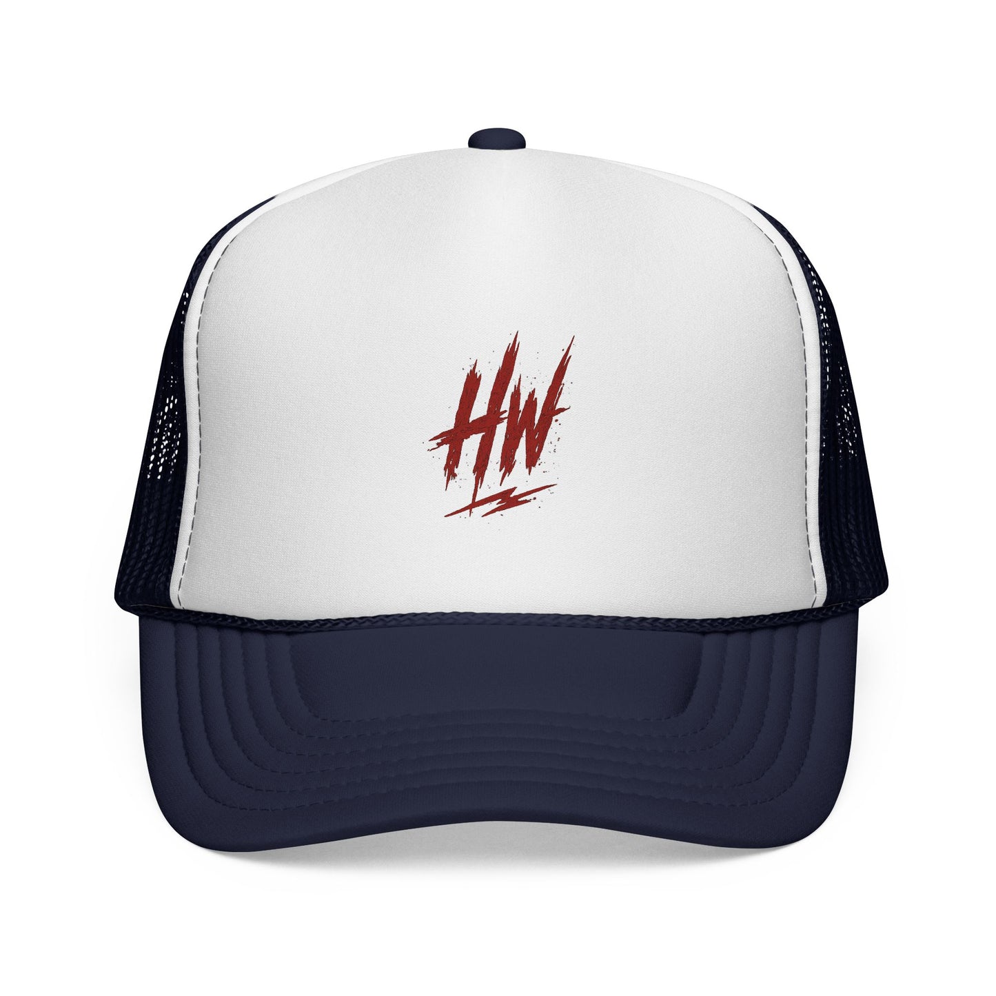Trucker Cap — Red 'HW' Logo Mesh Hat