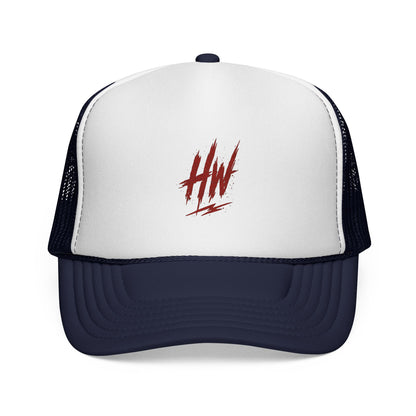 Trucker Cap — Red 'HW' Logo Mesh Hat