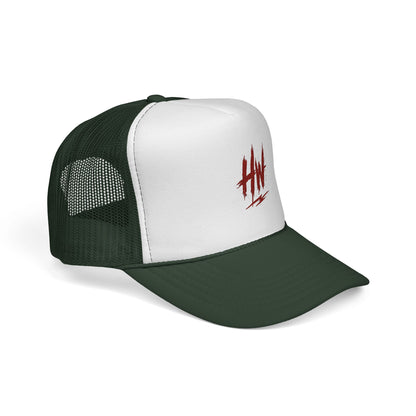 Trucker Cap — Red 'HW' Logo Mesh Hat